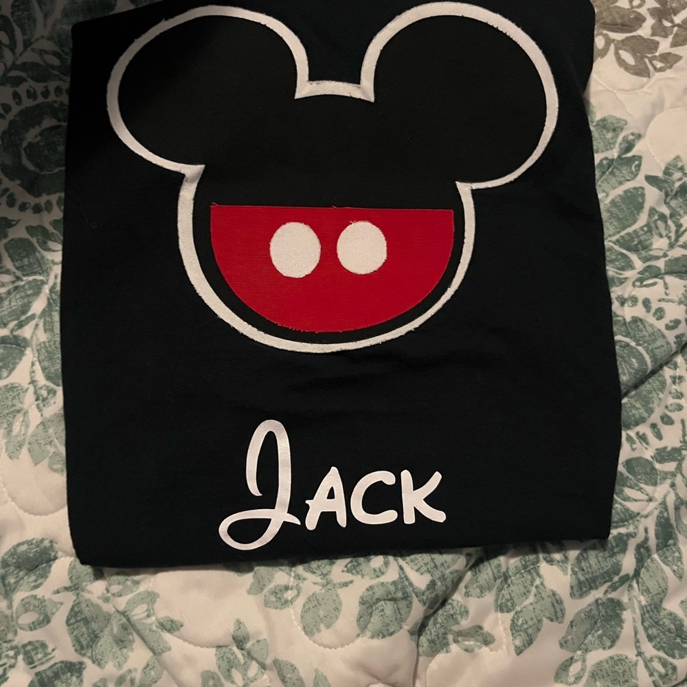 Fruit of the Loom Black Kids Tee with Red and White Design